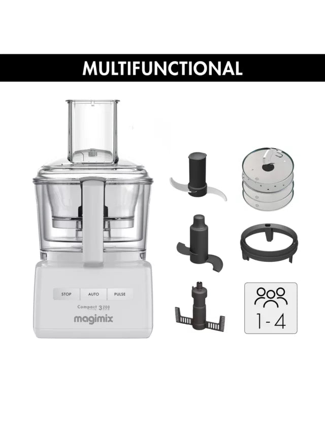 Magimix CS 3200 Compact Food Processor, White